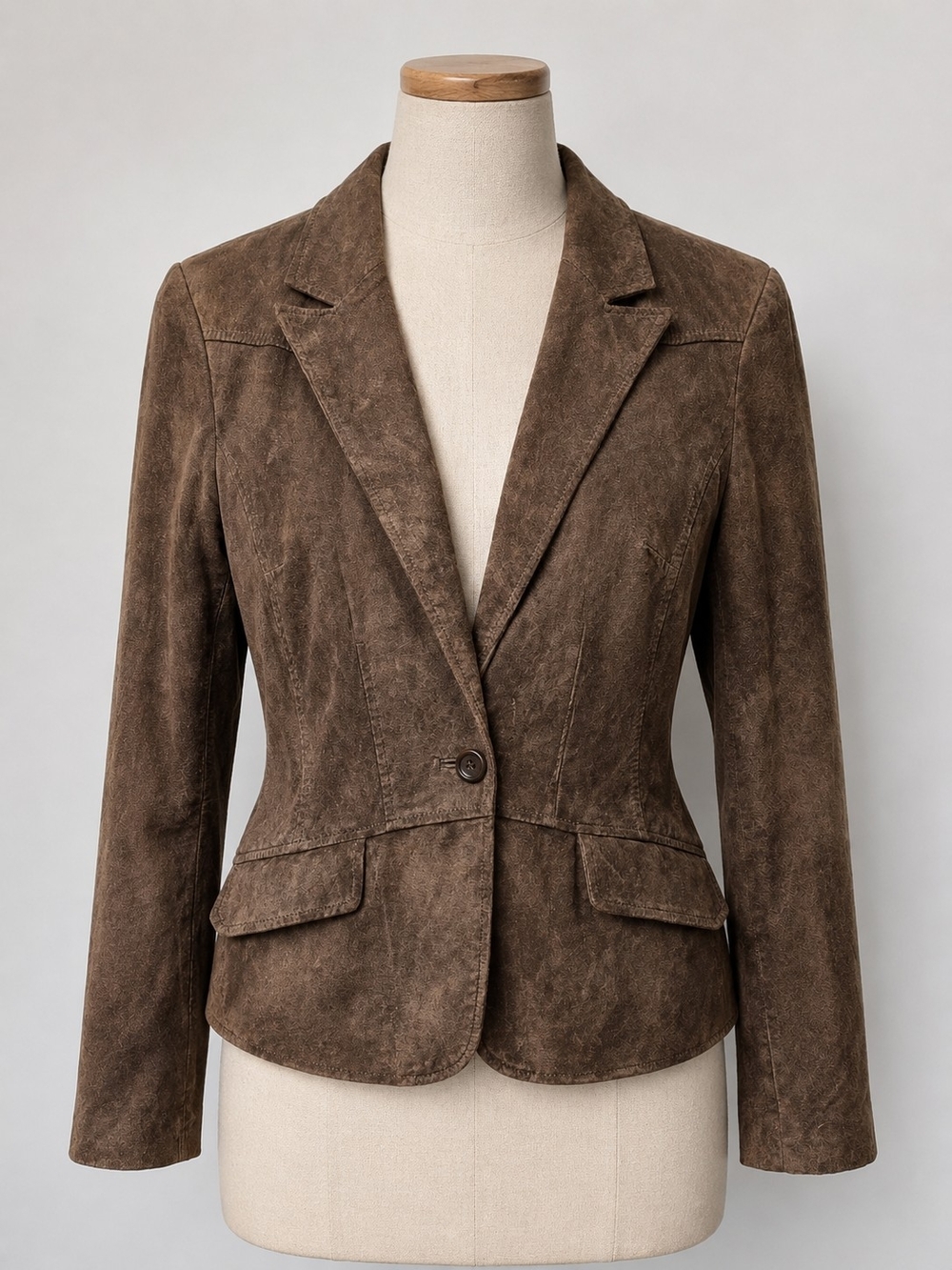 Context Brown Suede Leather Western Blazer Jacket 14